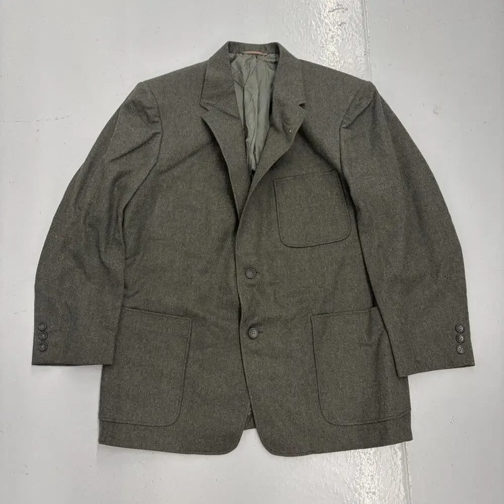 NOS Vintage 50s Kahn Green Wool 3-Button Suit Jacket